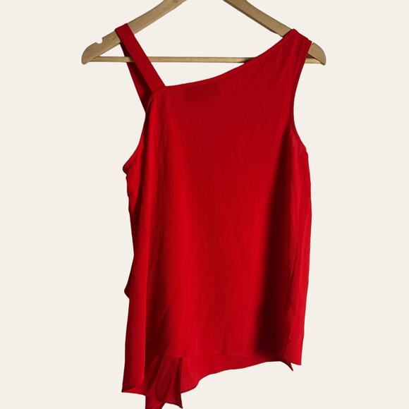 Anthropologie Sunday in Brooklyn Red Asymmetric Ruffled Sleeveless Top Size XS - Picture 5 of 6